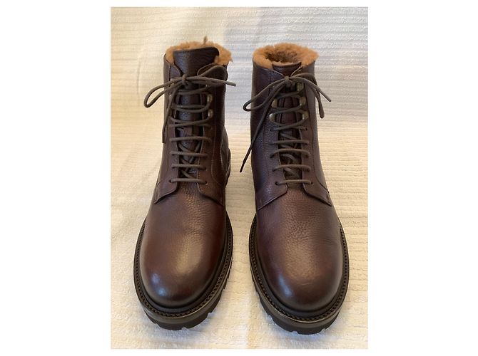 Brunello Cucinelli Botas de invierno de piel de ciervo - vista 3