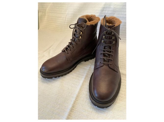 Brunello Cucinelli Botas de invierno de piel de ciervo - vista 5
