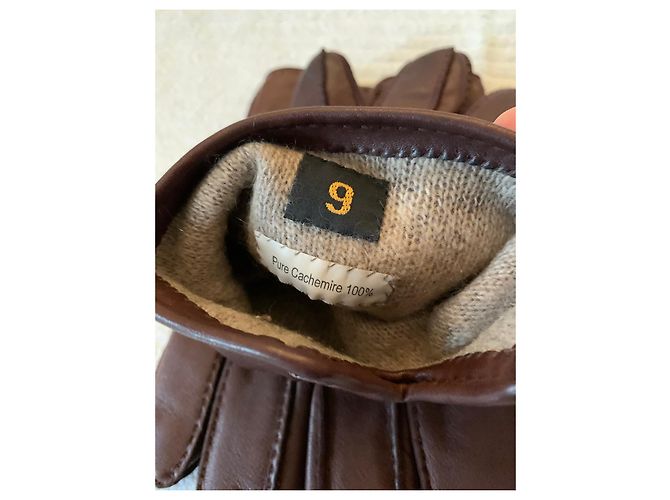 Hermès Guantes de piel de cordero marrón Castaño - vista 5