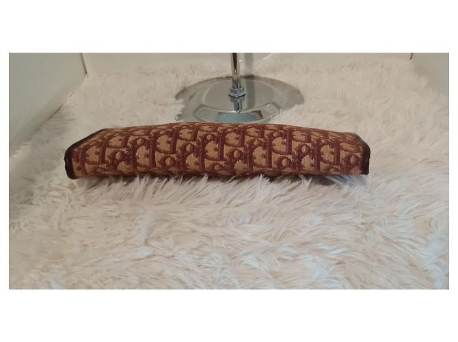 Clutch Christian Dior Oblique Monogram Rosso Scuro Bordò - vista 3