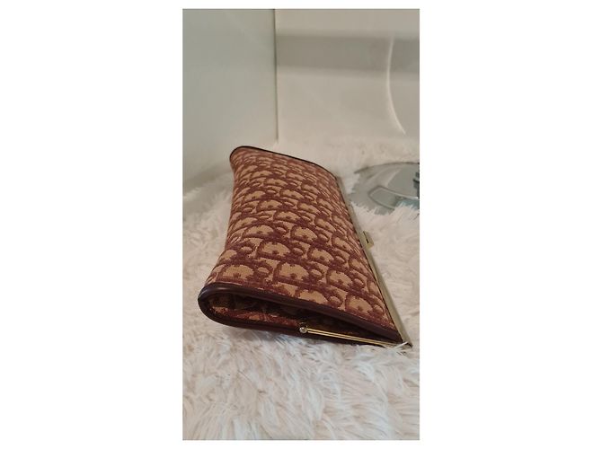 Clutch Christian Dior Oblique Monogram Rosso Scuro Bordò - vista 4