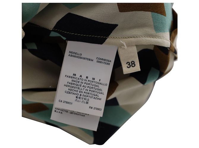 Abito a trapezio geometrico Marni in viscosa stampa multicolor - vista 5