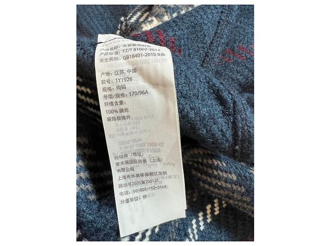 Poncho Abercrombie & Fitch Azul de Acrílico - vista 6