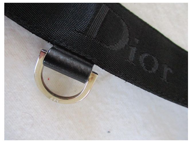 Dior Gürtel aus Canvas und Leder, Gemischt. 90cm. Schwarz - Ansicht 3