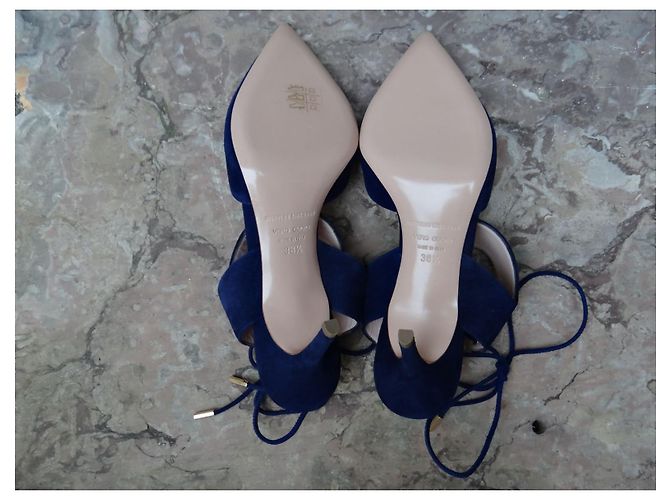 Décolleté Nicholas Kirkwood in pelle blu navy 38.5 - vista 11