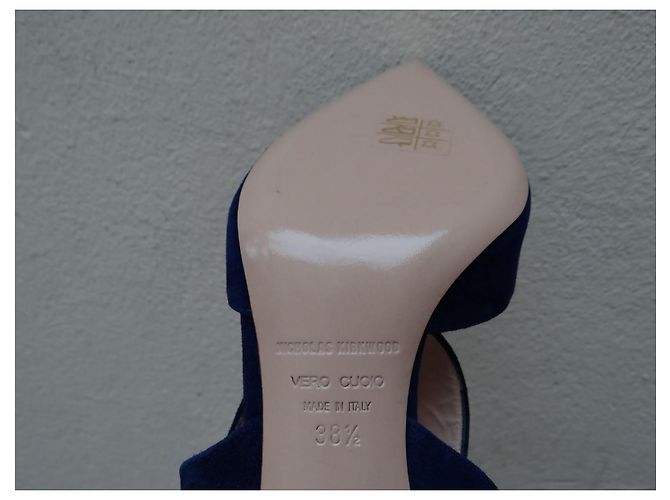 Décolleté Nicholas Kirkwood in pelle blu navy 38.5 - vista 12