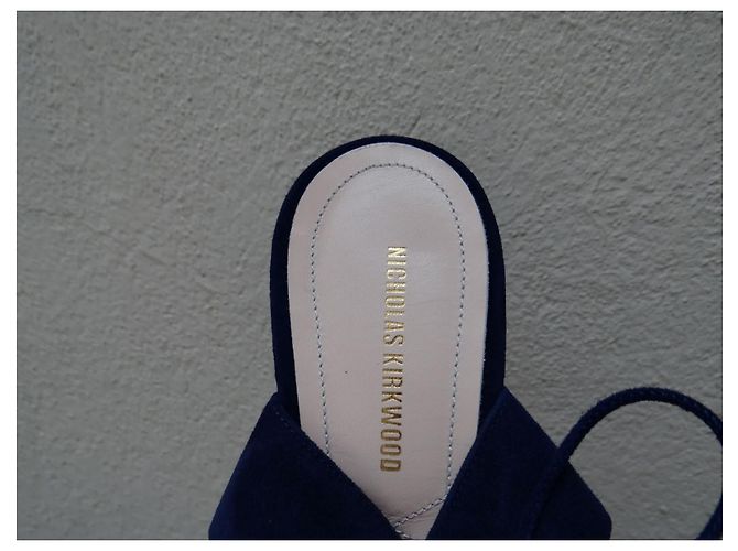 Décolleté Nicholas Kirkwood in pelle blu navy 38.5 - vista 13
