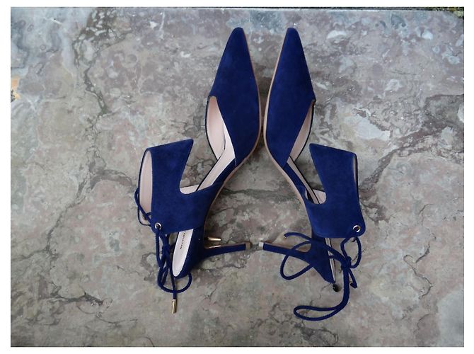 Décolleté Nicholas Kirkwood in pelle blu navy 38.5 - vista 3