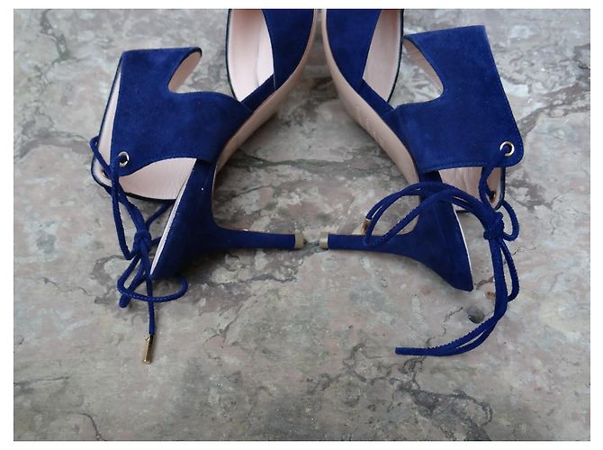 Décolleté Nicholas Kirkwood in pelle blu navy 38.5 - vista 5