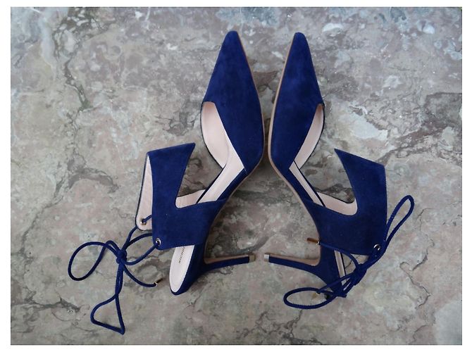 Décolleté Nicholas Kirkwood in pelle blu navy 38.5 - vista 6