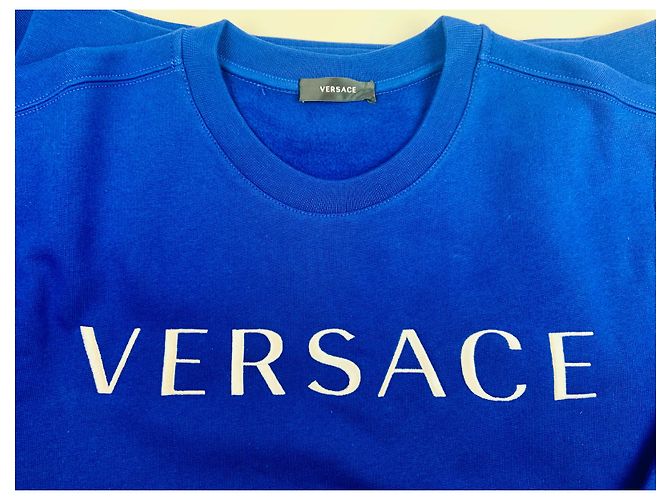 Pull Versace Bleu en Coton M - vue 2