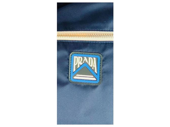 Prada Porte-documents en nylon bleu - vue 4