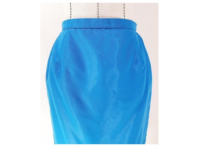 Falda Thierry Mugler azul de algodón y poliamida - vista 2