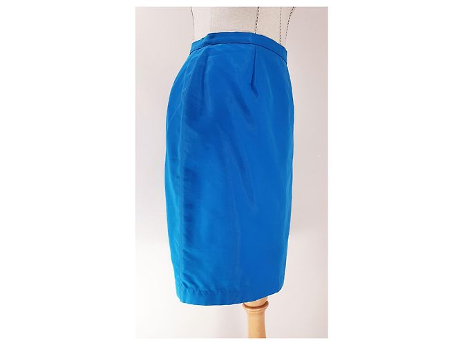 Falda Thierry Mugler azul de algodón y poliamida - vista 3