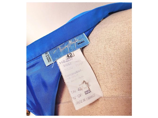 Falda Thierry Mugler azul de algodón y poliamida - vista 8
