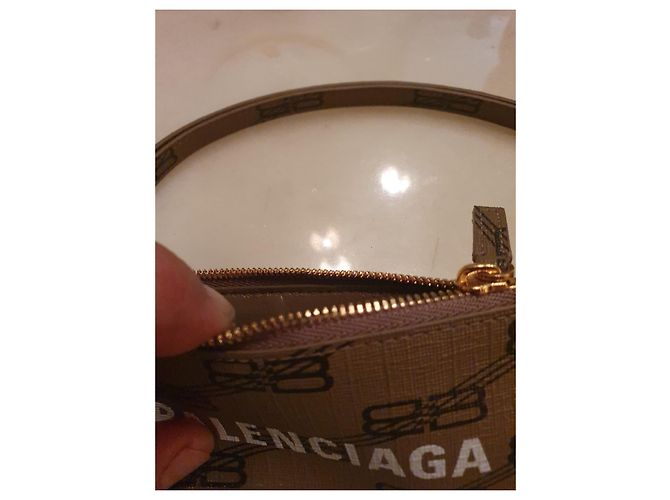 Pochette Balenciaga in pelle marrone - vista 4