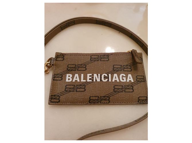 Pochette Balenciaga in pelle marrone - vista 7