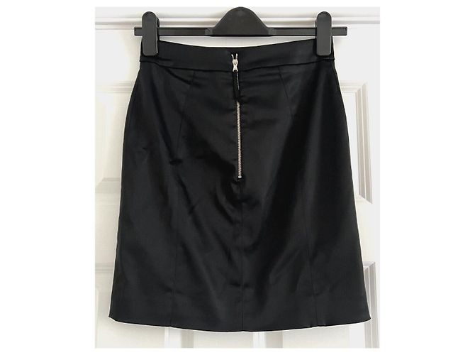 Falda negra de satén con cremallera expuesta de Dolce & Gabbana Negro - vista 2