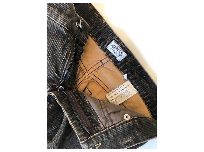 Completo Giorgio Armani Junior Giacca e Pantalone in Velluto Marrone Marrone chiaro Marrone scuro - vista 17
