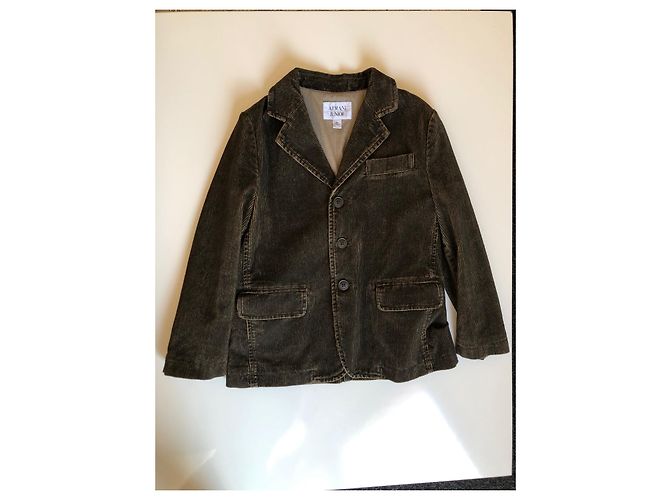 Completo Giorgio Armani Junior Giacca e Pantalone in Velluto Marrone Marrone chiaro Marrone scuro - vista 3