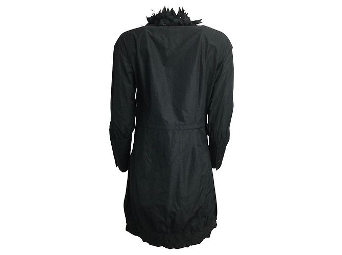 Anne Fontaine Cappotto Ayko con volant e 2 way zip Nero - vista 2