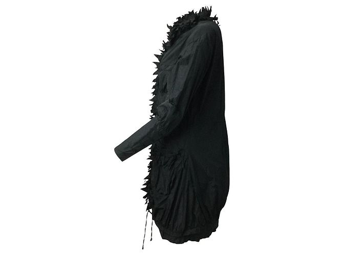 Anne Fontaine Cappotto Ayko con volant e 2 way zip Nero - vista 3