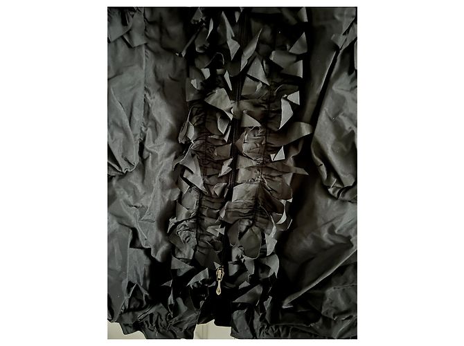 Anne Fontaine Cappotto Ayko con volant e 2 way zip Nero - vista 7