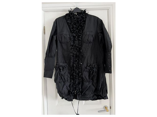 Anne Fontaine Cappotto Ayko con volant e 2 way zip Nero - vista 9