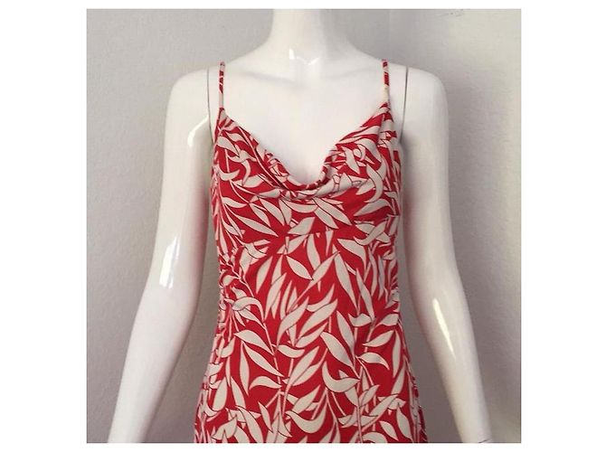 Diane Von Furstenberg vestido DvF Anette de seda, reedición de la vendimia Blanco Roja - vista 4