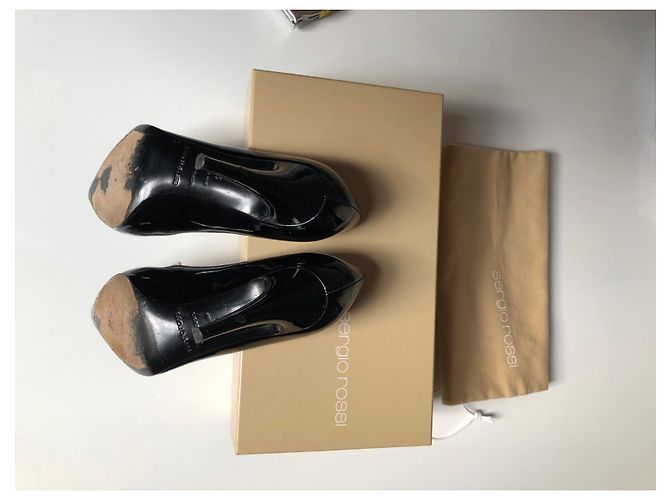 Décolleté Sergio Rossi in vernice nera Nero - vista 12
