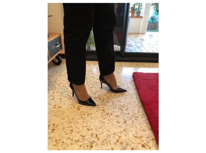 Décolleté Sergio Rossi in vernice nera Nero - vista 3