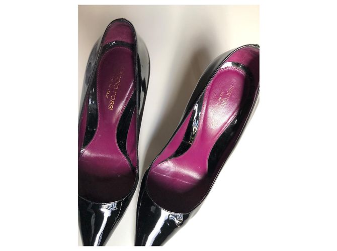 Décolleté Sergio Rossi in vernice nera Nero - vista 8