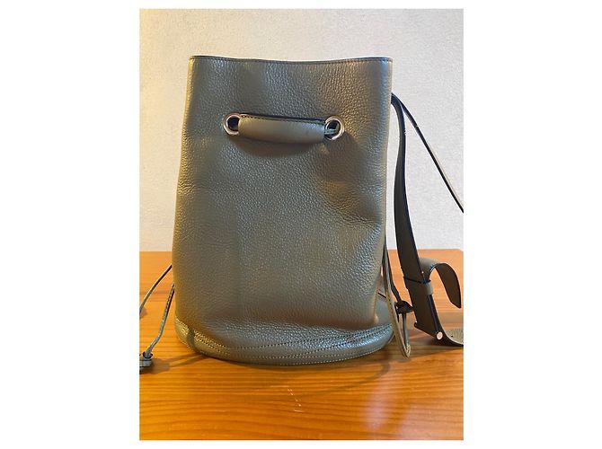 Borsa a secchiello Lancel Le Huit in pelle verde oliva - vista 6