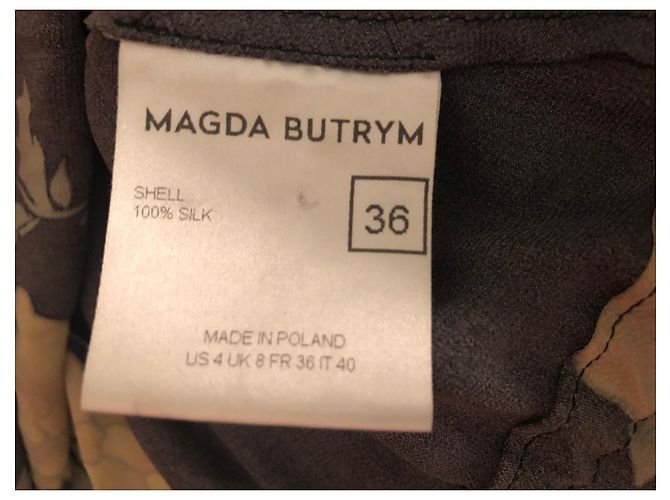Minivestido de seda Magda Butrym Heidi Klum 36 Pequeño s Negro Dorado Amarillo - vista 2