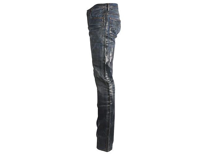 Jeans cerati Dior Slim in cotone blu - vista 2