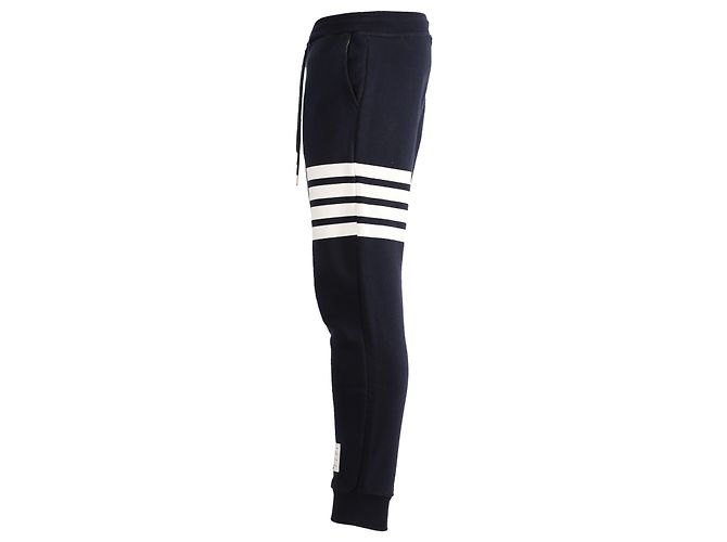Thom Browne ingegnerizzato 4- Pantaloni della tuta in cotone blu navy - vista 2
