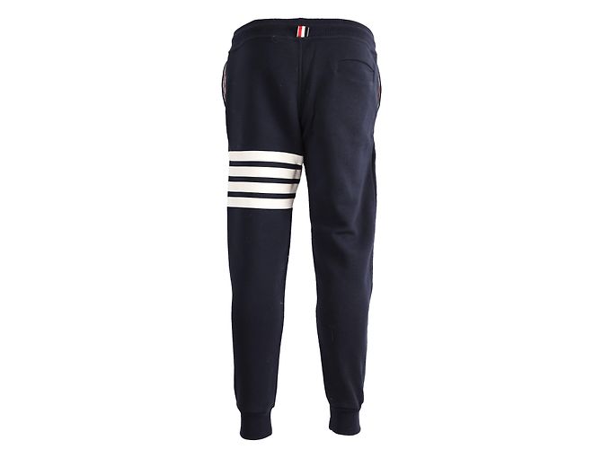 Thom Browne ingegnerizzato 4- Pantaloni della tuta in cotone blu navy - vista 3