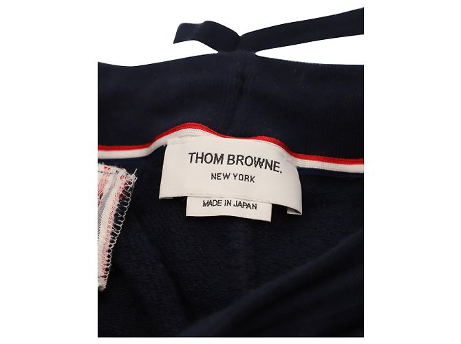 Thom Browne ingegnerizzato 4- Pantaloni della tuta in cotone blu navy - vista 4
