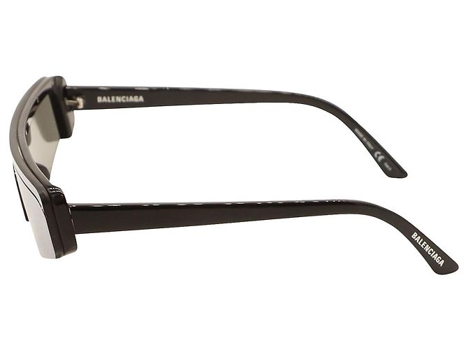 Balenciaga Ski Rectangle Sunglasses in Black Acetate - view 2