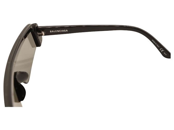 Balenciaga Ski Rectangle Sunglasses in Black Acetate - view 3