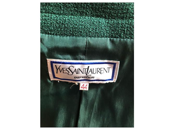 Chaqueta de tweed Yves Saint Laurent Variation Verde - vista 5