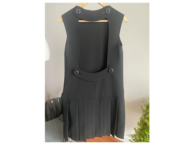 Prada Plissee Kleid Schwarz Polyester - Ansicht 3