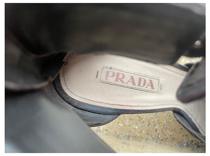 Décolleté Prada Marrone Scuro Nubuck Taglia 40 - vista 4