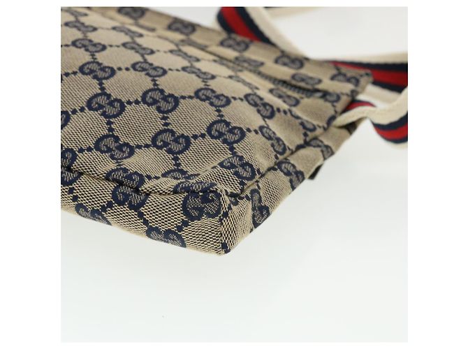 GUCCI Marsupio GG Canvas Web Sherry Line Navy Red Auth am3336 - vista 11