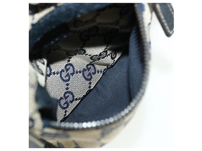 GUCCI Marsupio GG Canvas Web Sherry Line Navy Red Auth am3336 - vista 15