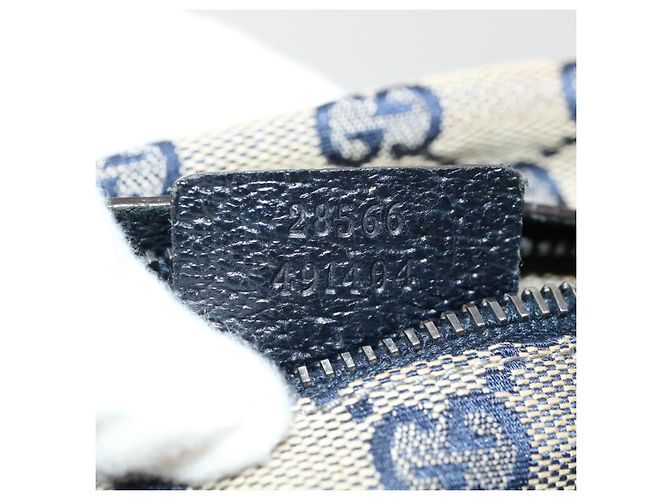 GUCCI Marsupio GG Canvas Web Sherry Line Navy Red Auth am3336 - vista 20