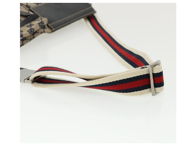 GUCCI Marsupio GG Canvas Web Sherry Line Navy Red Auth am3336 - vista 7