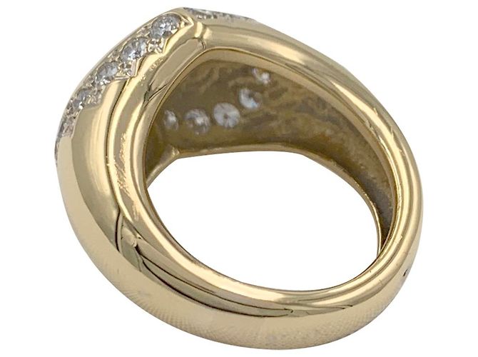 Anello Chaumet, Anello con sigillo a cuore, Oro giallo, Diamants. - vista 7