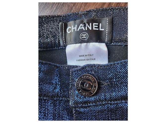 Pantalones chanel Metálico Azul oscuro - vista 2