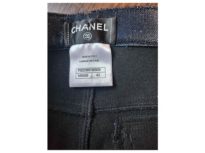 Pantalones chanel Metálico Azul oscuro - vista 4